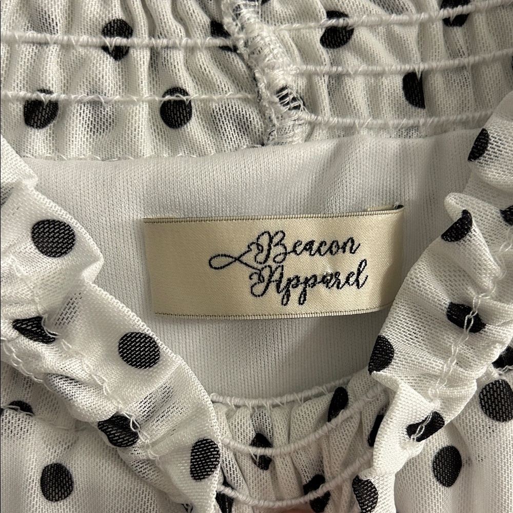 Beacon Jan Mock Neck Mesh Dots Top - Picture 3 of 8
